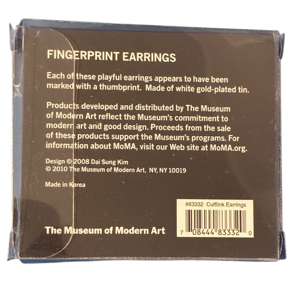 MoMA Museum Of Modern Art Fingerprint Earrings - Picture 8 of 8